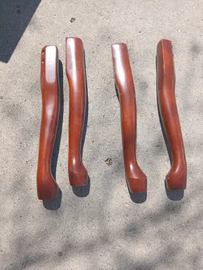 Salvaged furniture Legs 4 unique turned wood recycled legs, View more