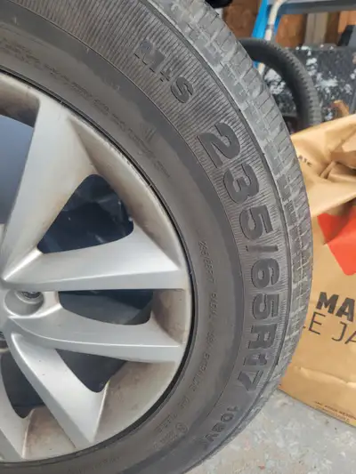 Kia sorento rims and summer tires. Tires are abit used. Maybe 1 year left