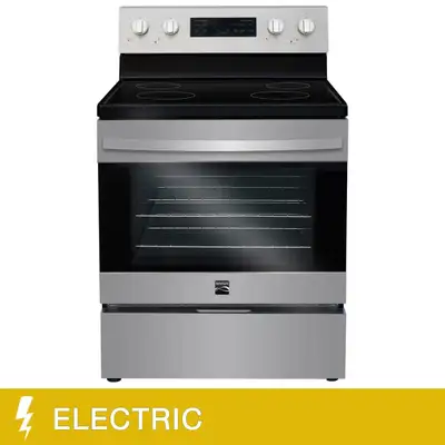 Kenmore 30 in. 5 cu ft. Stainless Steel Electric 4 Burner True, View more