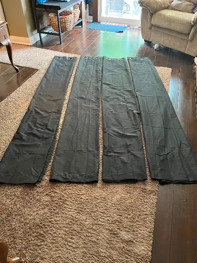 4 panels of black curtains - not black outs Each panel measures 54” x 84” long Only used for a few d...