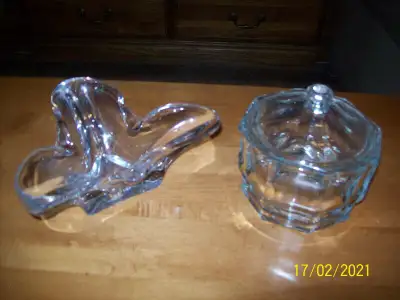 Vintage glass candy dish and center piece, View more