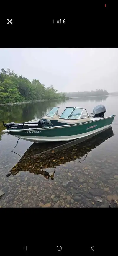 14 ft legend aluminum boat . Solid all around great for fishing or just enjoying time on the water....