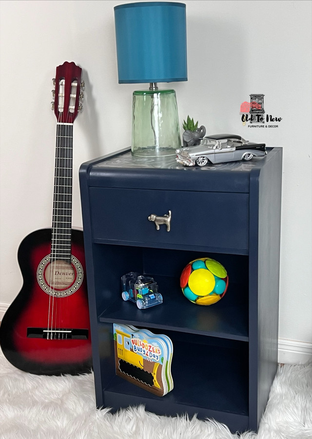 Blue Bedside Table, Kids Bedroom Furniture in Other Tables in Oakville / Halton Region