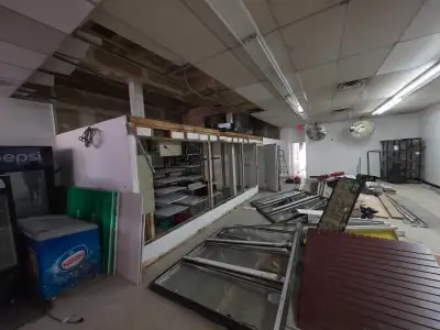 Free various items from restaurant Walk in cooler , racks and glass doors . Free for pick up