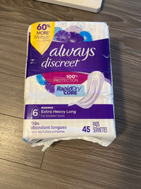 New in sealed: always discreet 45 pads
