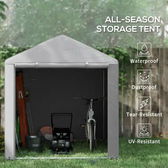 Portable Bicycle Shed with Galvanized Steel Frame and Large Door in Outdoor Tools & Storage in Markham / York Region - Image 5