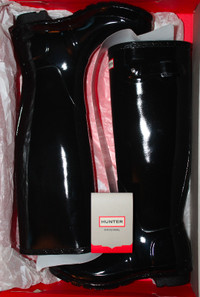 Hunter Original Tall Glossy New Black Rain Boots