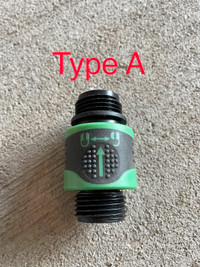 Garden hose quick connectors - various types prices in descripti
