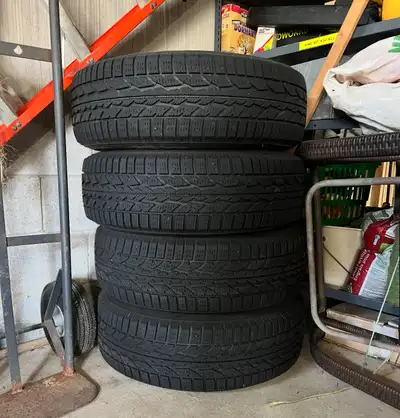 Winter tires with rims - set of 4 Used on 2017 Nissan Rogue for 2 seasons or about 8,000 km Fireston...