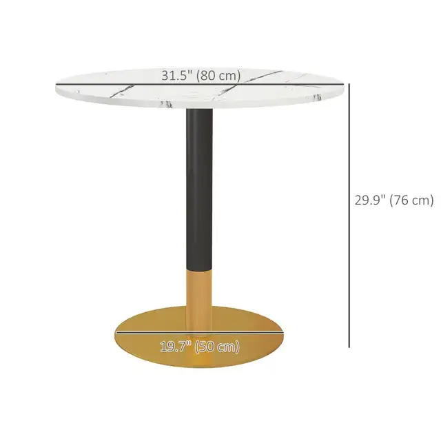 Round Dining Table, Modern Dining Room Table with Faux Marble  in Dining Tables & Sets in Markham / York Region - Image 7