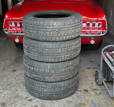 255 60 18 Enough tread for a couple more winters. Came off my Jaguar which I sold. Selling as a set...