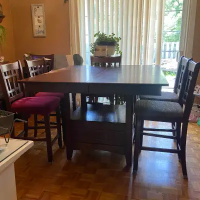 Large Dining room table with 8 chairs, View more