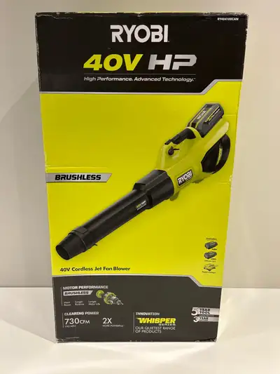 Ryobi 40V Cordless Jet Fan Blower (2 batteries & 1 Charger), View more