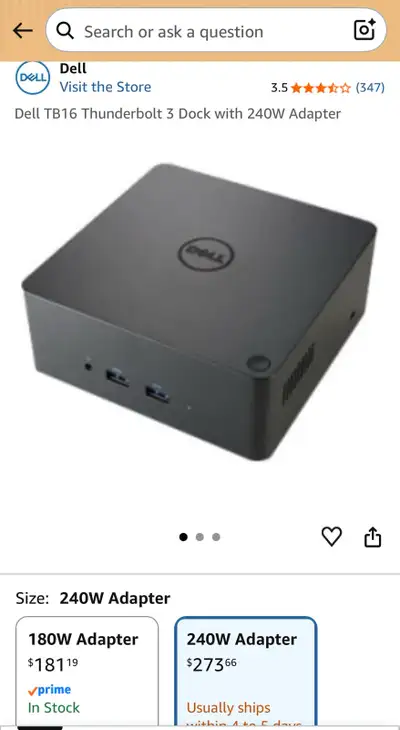 Moving Sale: Dell Thunderbolt Dock TB16 with 240W Power Adapter, View more