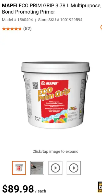 MAPEI ECO PRIM GRIP 3.78 L Multipurpose, Bond-Promoting Primer, View more