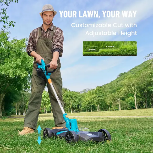 SEESII String Trimmer Battery Powered Lawn Mower in Lawnmowers & Leaf Blowers in City of Montréal - Image 6