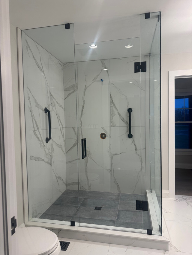 SHOWER GLASS DOORS ENCLOSURES OFFICE ENTRANCES PARTITION RAILING in Plumbing, Sinks, Toilets & Showers in Oakville / Halton Region - Image 3