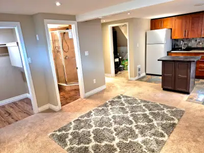 Immaculate, bright , 1 bedroom legal/registered basement apartment with seperate entrance and laundr...