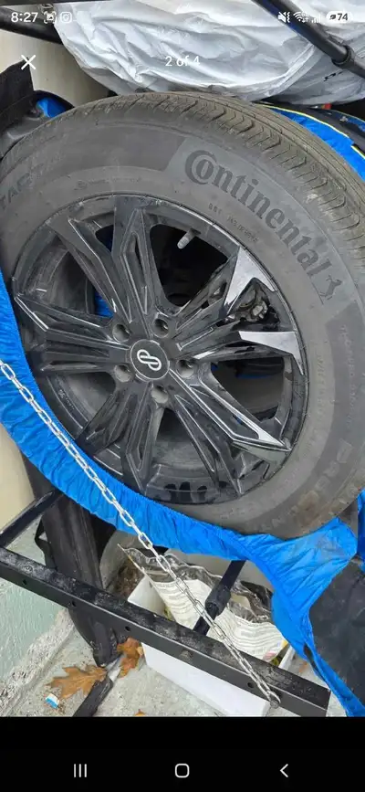 Upgrade your ride with this sleek, near-new set of Enkei Vortex rims in satin black. This setup came...