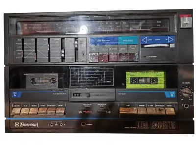 Vintage Emerson MC1434 stereo system with turntable and cassette, View more