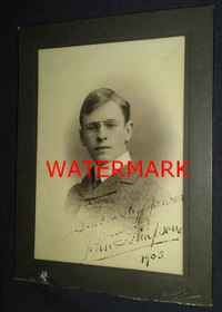 ORIGINAL CABINET PHOTOGRAPH YOUNG MAN, ID'D, 1905