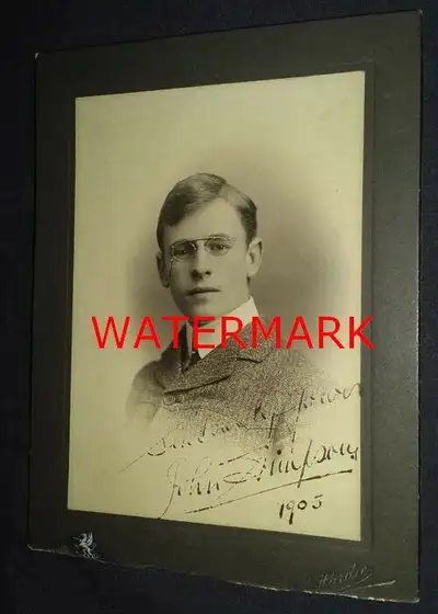 ORIGINAL CABINET PHOTOGRAPH YOUNG MAN, ID'D, 1905, View more