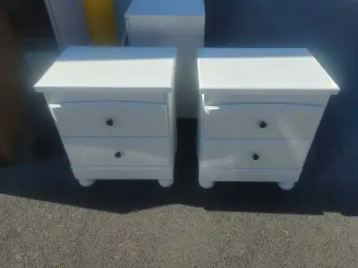 Pair of White Nightstands, View more