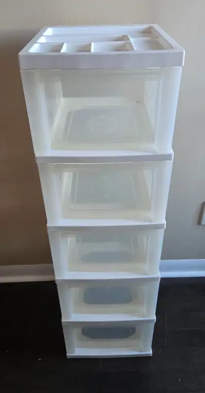 Storage Tower with 5 Drawers • 12" x 14" x 40", View more