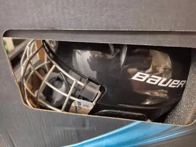 Bauer Lil' Sport Child Hockey Helmet & Cage Combo, Youth, Black, View more