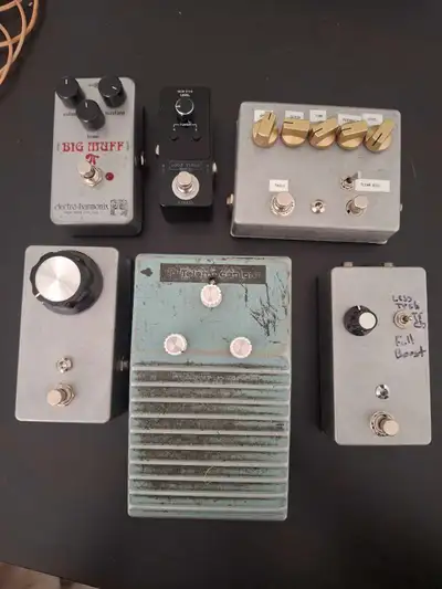 Big Muff Rams Head reissue - $100 Range Master Treble booster clone - SOLD Acapulco Gold clone - $50...
