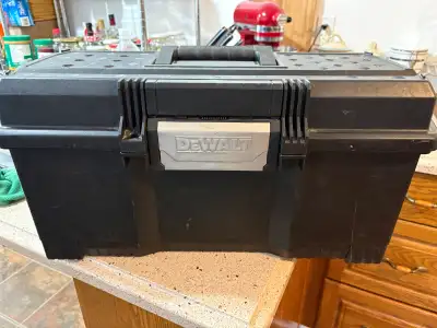 DeWalt Toolbox with various tools, View more