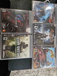 6 PS3 games, COD-MW, COD-BO Batman, Big Planet, Uncharted 2, GT5