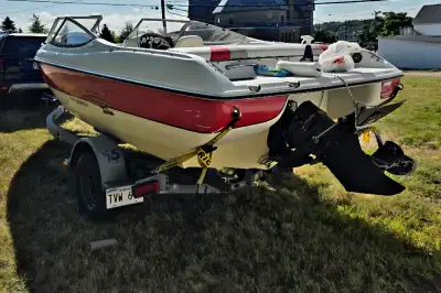 Stingray boat 19' feet long by 7'7" wide and has a 3.0 L engine with a galvanized trailer. S11, 900.
