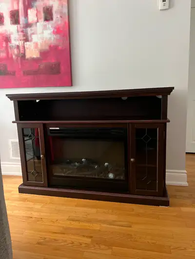Electric fireplace TV stand, View more