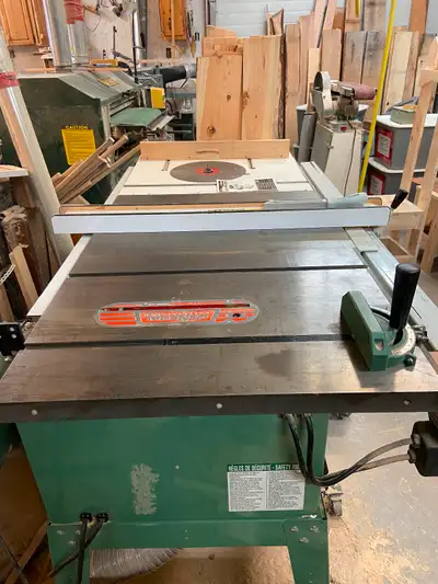 2HP General International 10” table saw .Includes extended table for triton router (included) and Ge...