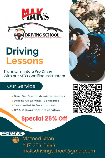 From Beginner to Expert, We’ve Got You Covered. MTO Certified Driving Instructor Defensive & safe dr...
