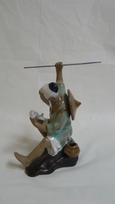 Antique Chinese Shiwan Mudman Fisherman in Arts & Collectibles in Kitchener / Waterloo - Image 3