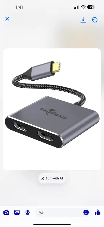 GADEBAO USB-C to Dual HDMI Adapter, View more