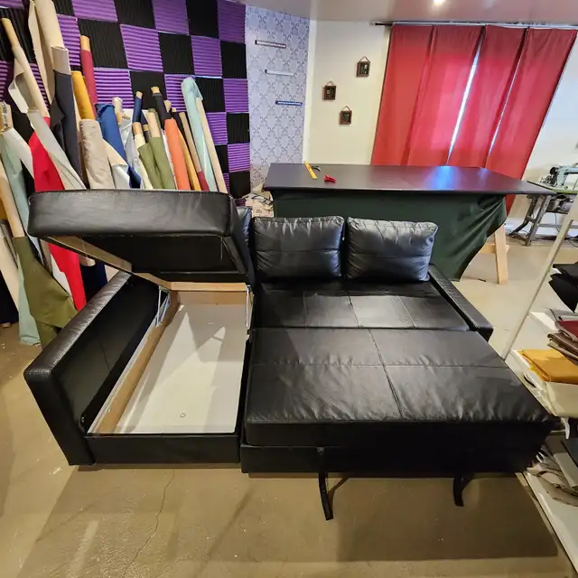 NEW Black leather IKEA sectional sofa bed + FREE DELIVERY