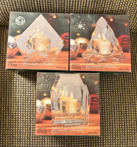 Decorative Christmas Glass Mirror Candle Holders