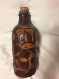 Vintage Wine Wooden Carved Bottle Holder