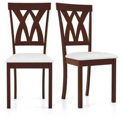 Giantex Wood Dining Chair Set of 2, Wooden Kitchen Chairs with Upholstered Seat, Rubber Wood Legs &...