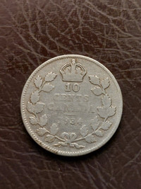 1934 Canada 10 Cent (Dd10) George V Silver Dime Canadian Ten Cen