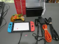 NINTENDO SWITCH WITH CONTROLLER 32GB MEMORY CARD, BOX ETC..