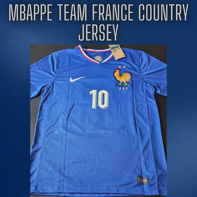 Kylian Mbappe Blue French National Jersey Medium and Large