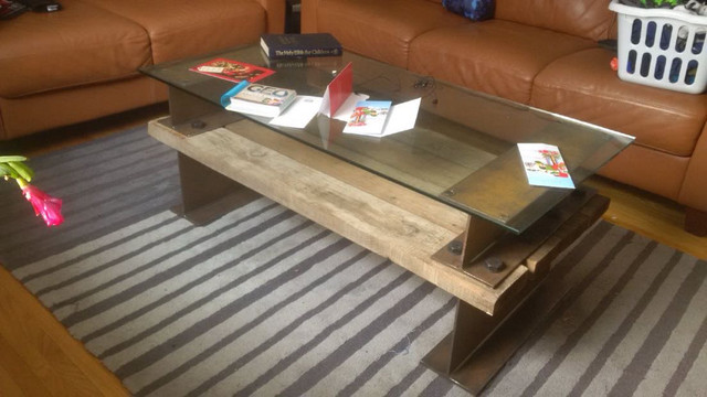 Steel and Wood Coffee Table in Coffee Tables in Winnipeg - Image 2