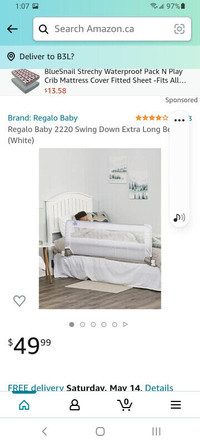 Regalo baby swing down extra long bedrail.  New in box