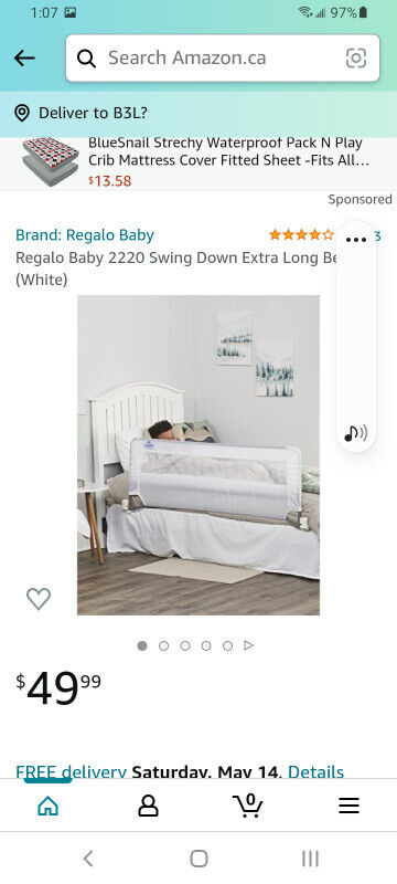 Regalo baby swing down extra long bedrail.  New in box in Gates, Monitors & Safety in City of Halifax