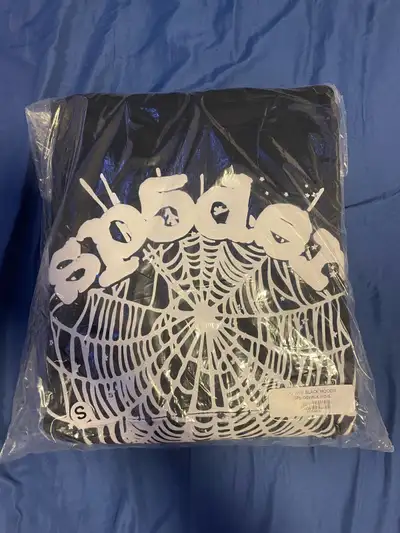 black web sp5der hoodie size small, View more