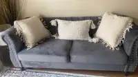Grey suede sofa